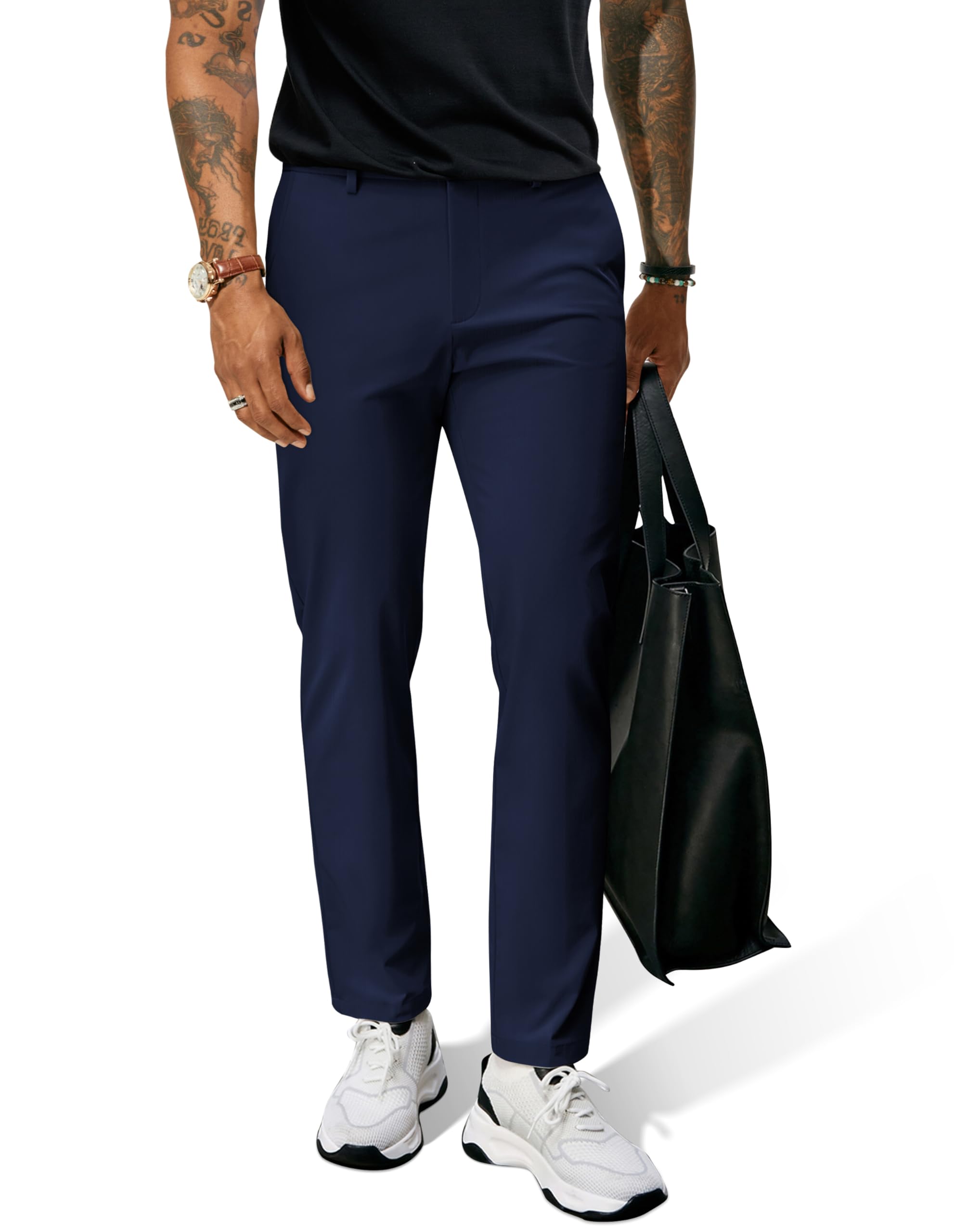 PJ PAUL JONES Pantalon de travail décontracté à taille élastique pour homme