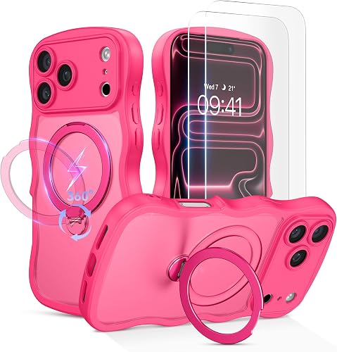 for iPhone 17 Pro Max Case for Women,[Compatible with Magsafe][360° Spin Magneti
