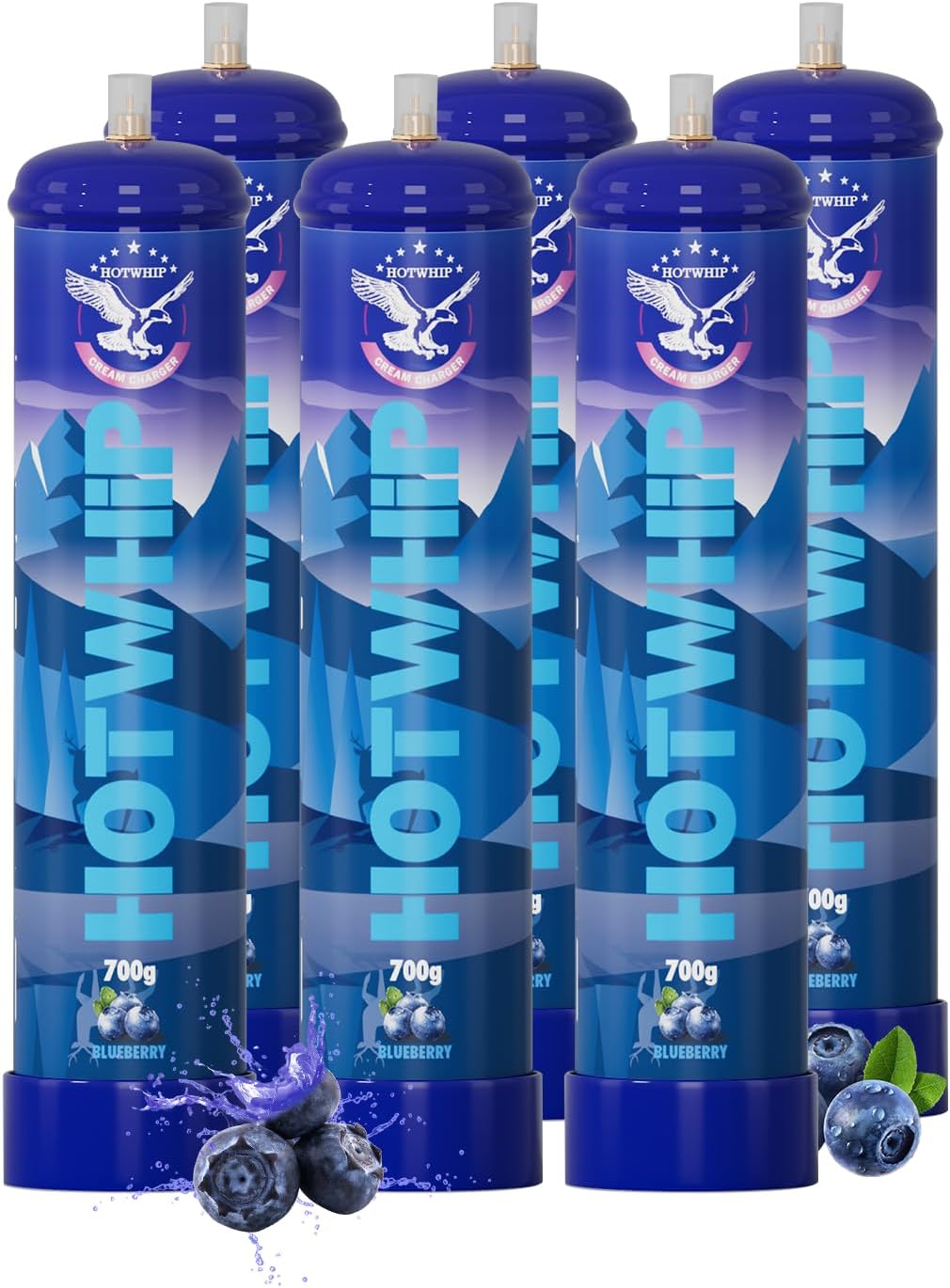 Whipped Cream Charger 1.1L 700g Blueberry Flavor 6-Pack