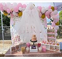 Vista 7 de ESUPPORT Toldo de cama de princesa con diseño de cúpula redonda de encaje, mosquitera, tienda de campaña, decoración de la casa, cortinas de malla