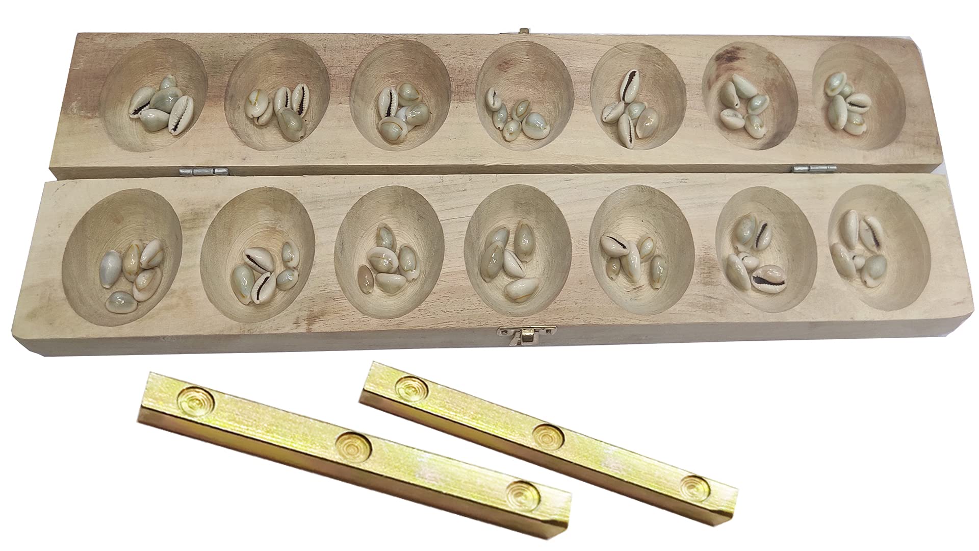 Sri Balajee Bangles Vamana Guntalu/Pallanghuzi/Mancala Wooden Board Game with 70 Cowrie Shells - 14 Pit and Dayakattai/Pachikalu Pasa/Chausar (B098MKNNBD) Amazon Price History, Amazon Price Tracker