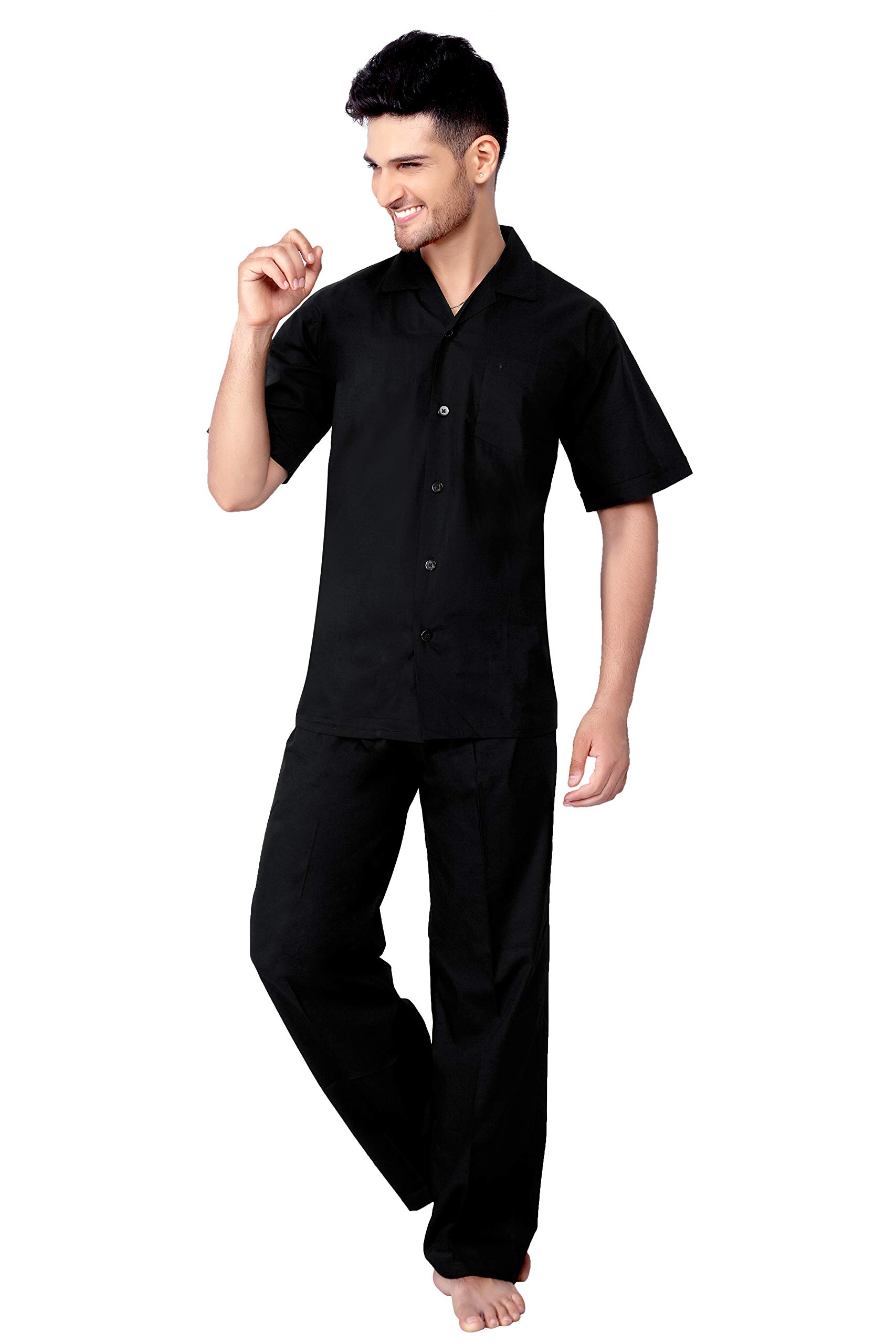 tatwam Mens Cotton Half Sleeve Nightwear NS2533H_5XL_Black-picture-14