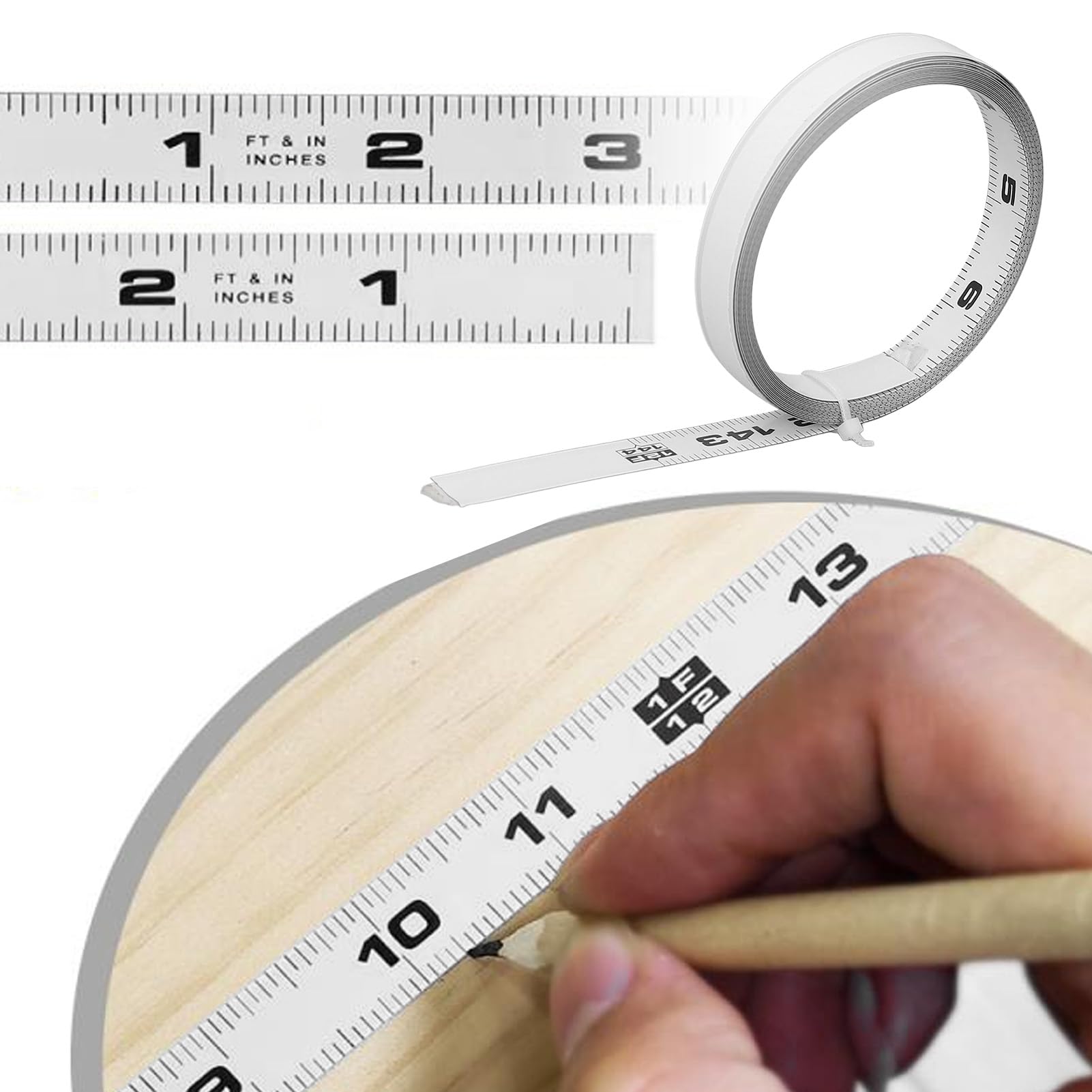 Mètre Ruban Auto-adhésif Acier Inox 2m - Largeur 13mm, Pour Établis, Machines, Mesure Précise
