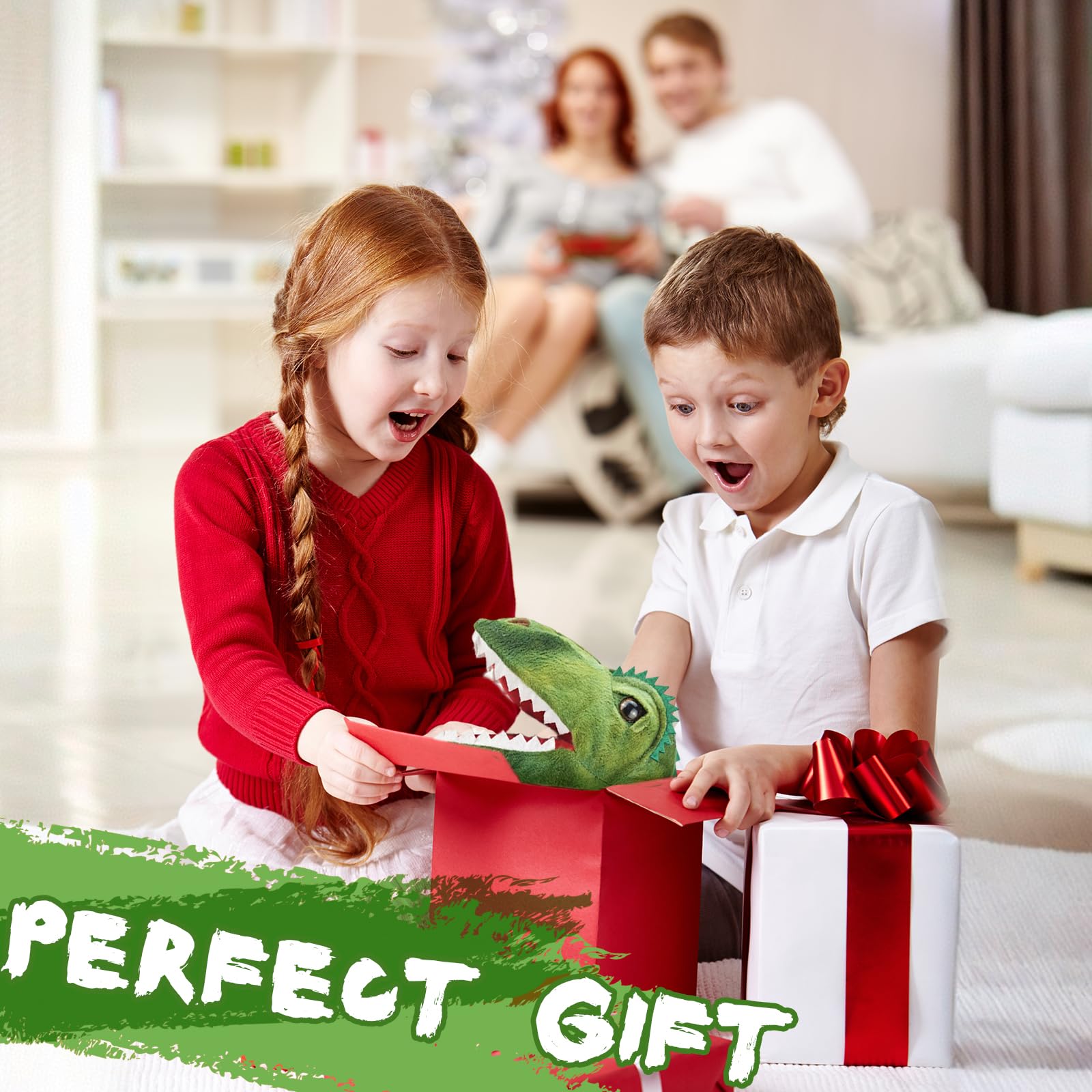 ACTOYS Marioneta Animales, Marioneta Peluche Mano, Marionetas de Mano para Niños Cuentos, Títeres de Mano, Finger Puppets, Contar Cuentos, Enseñar, Regalos de Cumpleaños, Pascua,Navidad (Tiranosaurio)