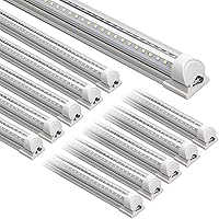 Vista 12 de Barrina - Luminarias LED para tienda de 2.4 m, 100 W, 15,000 lm, 6500 K, superbrillantes en color blanco, enlazables, con cubierta transparente