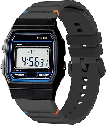 Blueshaweu for F-91W Watch Bands, 18mm, 22mm Quick Release Breathable Silicone Replacemet Band Straps Bracelet Compatible for Casio W-217H,W-218H,W-219H,A158WA,A168WA,A700W-1,A100WE-1