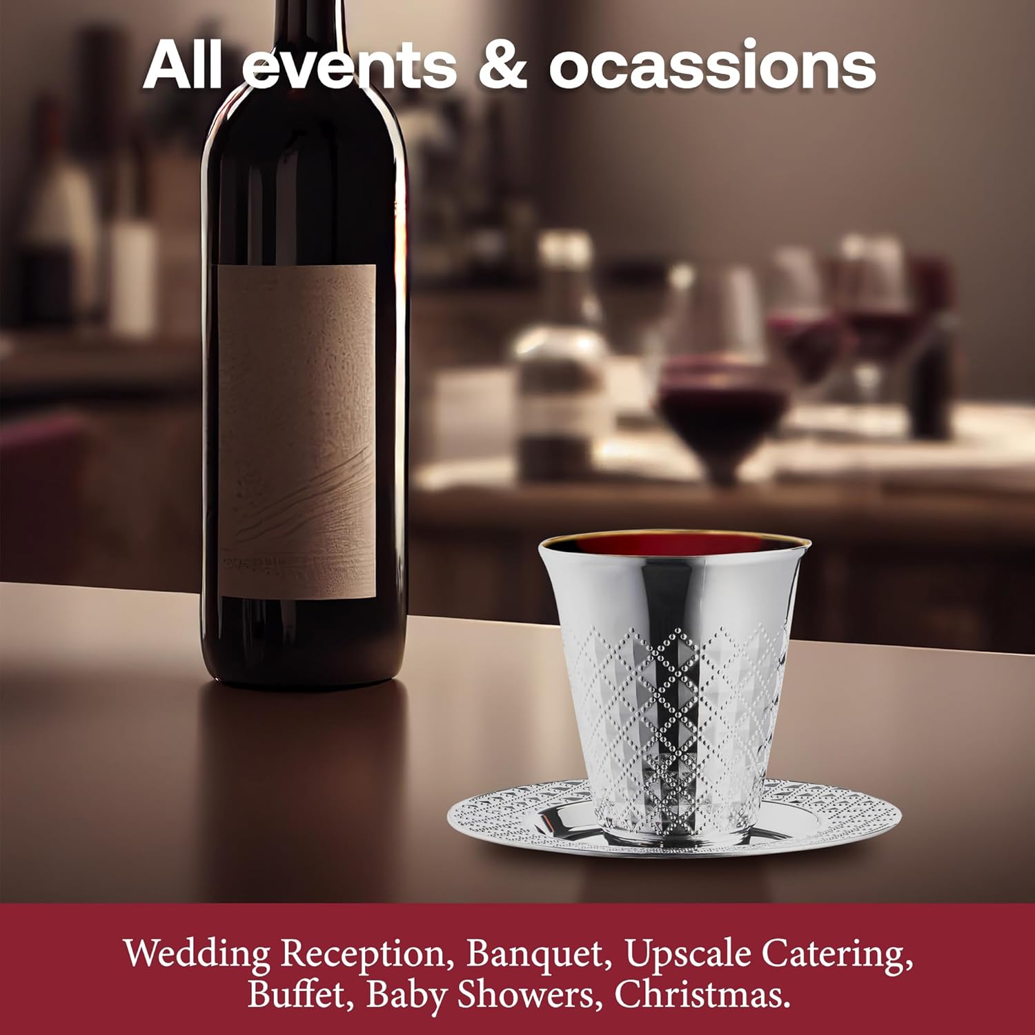 Smarty Had A Party Disposable Plastic Cups, Value Set Drinkware for Wedding and All Occasions (Silver, Value Set (55 Cups + 5 Saucers))