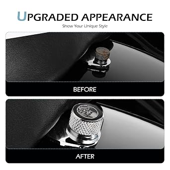 MLY 1 PC Seat Bolt, Skull Pattern Chrome Seat Bolt & Fender Screw, Compatible with 1997-2024 Touring/XG/XL/Dyna/Softail/Sportster/CVO/Fatbob Models (Silver)