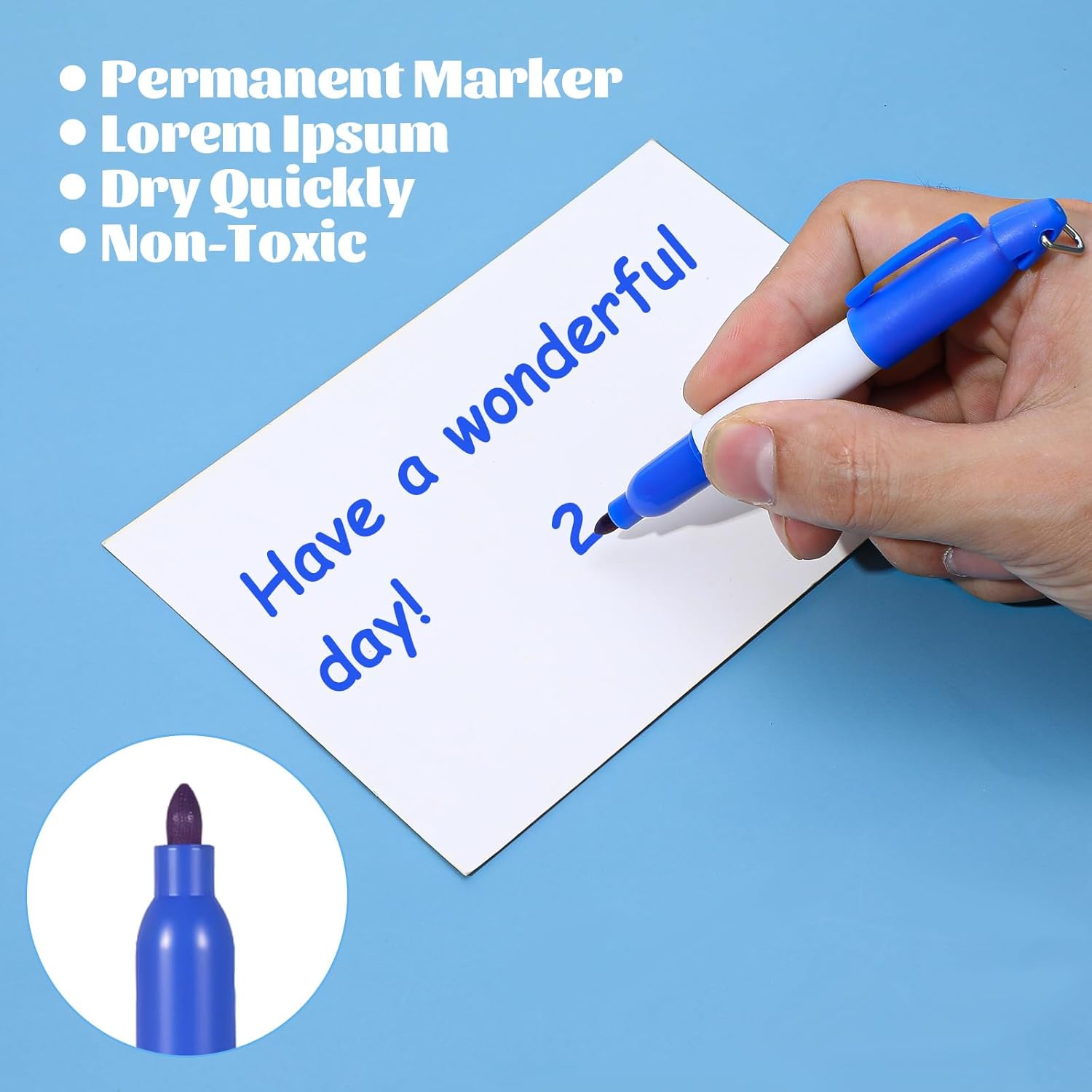 100 Pcs Mini Permanent Markers for Nurses Badge Mini Markers with Golf Keychain Clips Golf Ball Point for Office Supplies