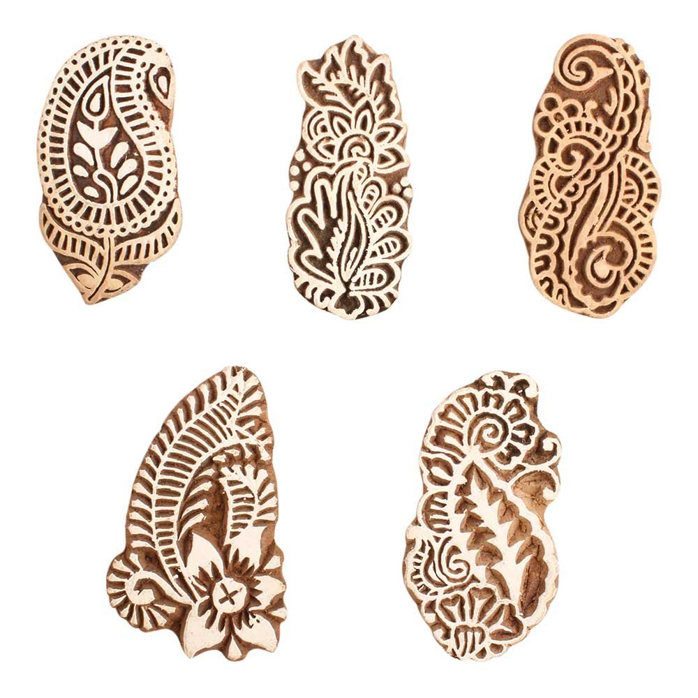 Indianshelf Handmade Wooden Craft Stamps for Fabric Paper and Clay | Artisan crafted wooden blocks for creative printing, stamping and handmade craft projects.-image-21
