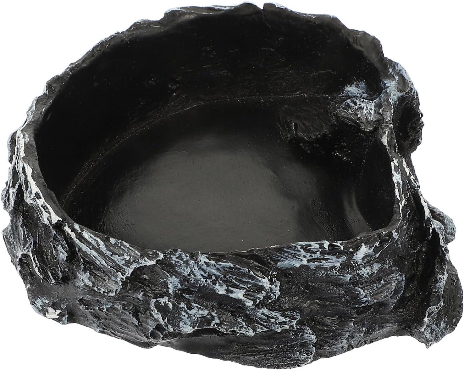 Reptile Food Bowl and Lizard Water Bowl Resin Feeding Dish Bark Texture for Tortoise, Gecko, Chameleon Terrarium and Amphibian Habitat