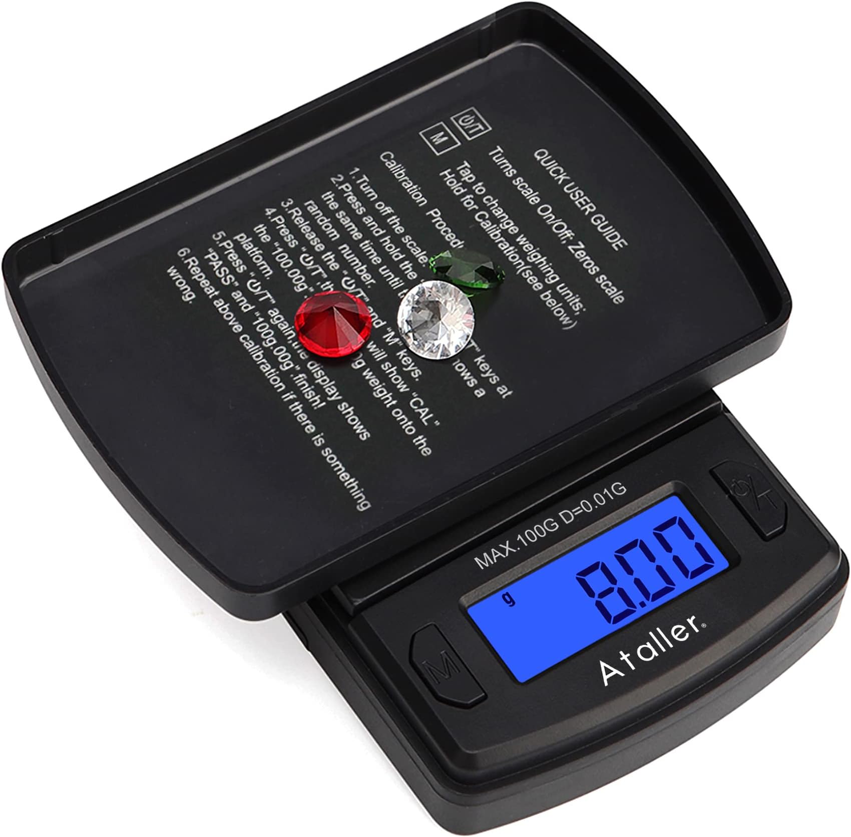 Ataller Mini Digital Pocket Scale, 100g by 0.01g, Digital Grams Scale, Jewelry Scales, Battery Included (Max: 100g d=0.01g)