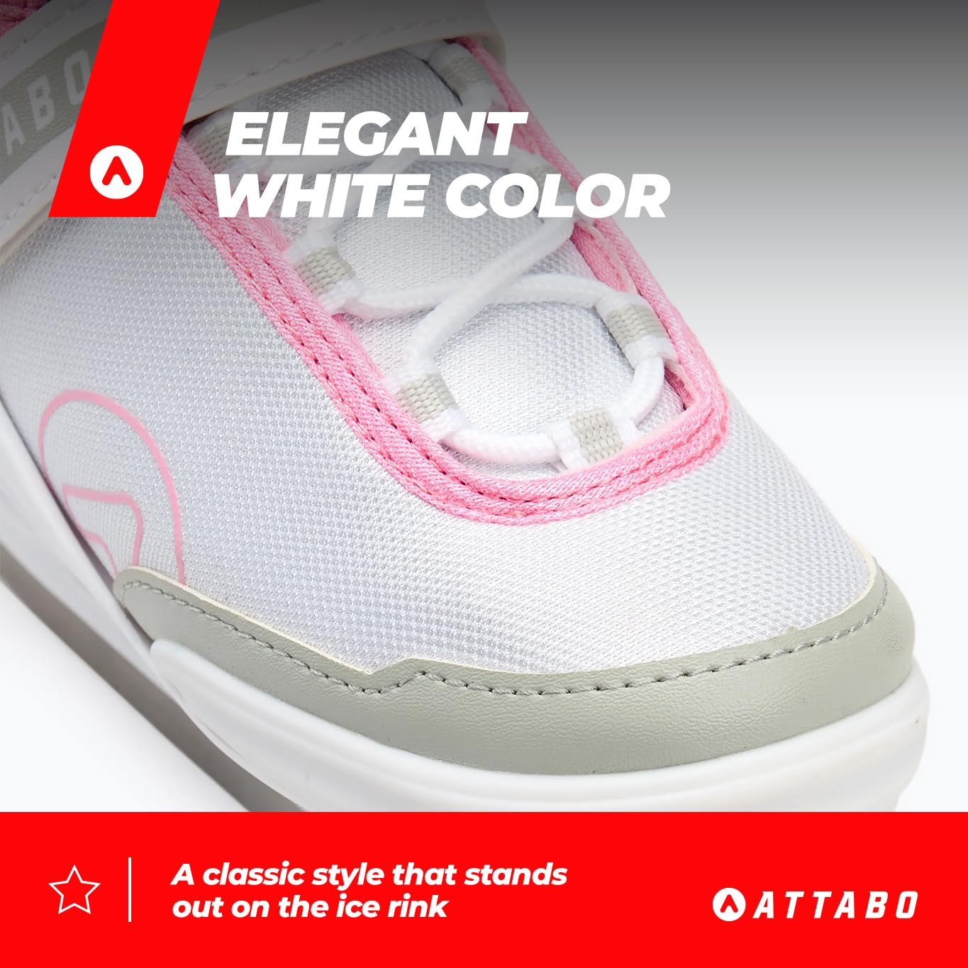 ATTABO Tora Patins à Glace pour Femme - Boucle et Fermeture - Support de Cheville Solide - Patins en Acier Inoxydable - Confort et sécurité pour Les débutants et Les confirmés - Design Classique