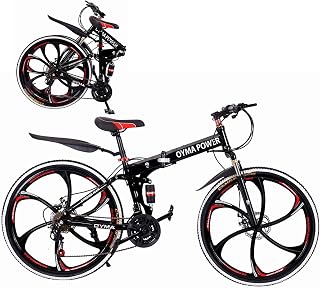 Adult Road Racing Bike Outdoor Mountain Bike,21 Speed 26 in Folding Bike Double Disc Brake Bicycles Bike Wheels Dual Suspension MTB Bikes Double Disc Brake Bicycles for Adult Te