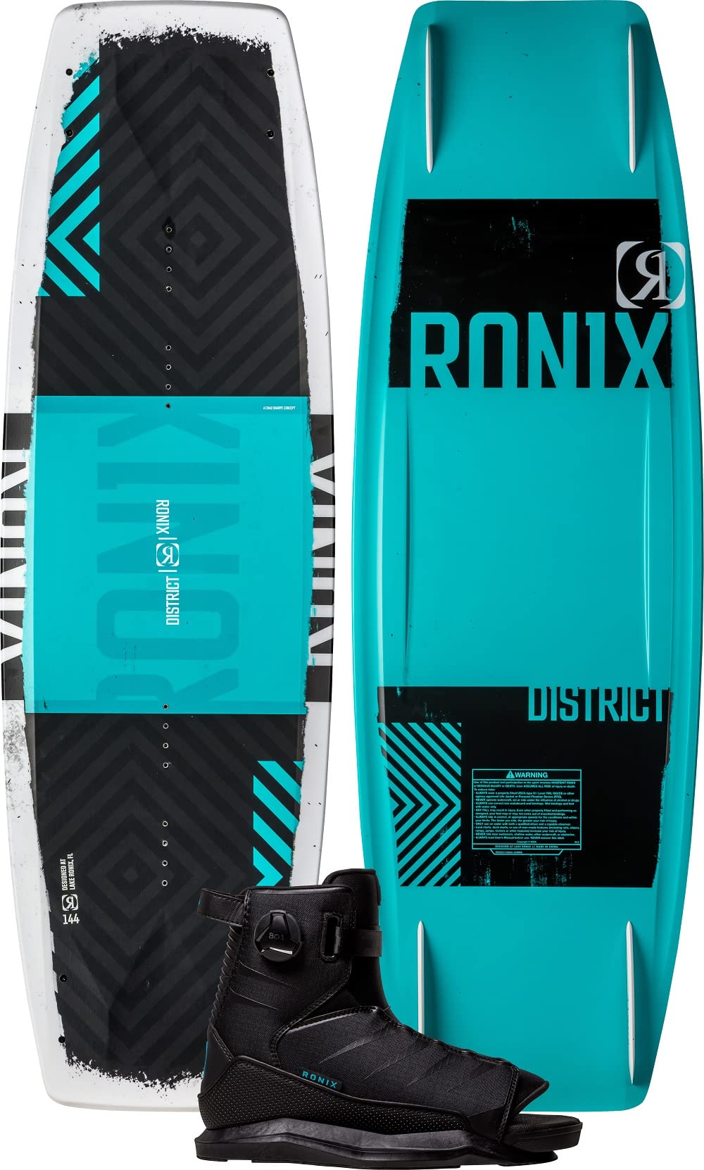 Ronix Wakeboard Package 138 - District Wakeboard w/ Anthem Boa Boot - 5-8.5