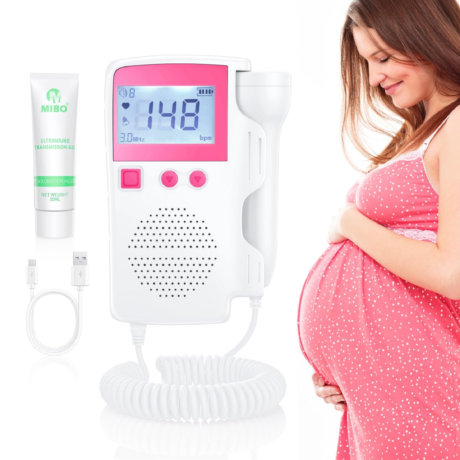 Bags for Baby Monitor Heartbeat Pregnancy Accessories Doppler Fetal Heart Rate Monitor Bag Easy to Operate for Home Use for New Moms SUUEKRE ZKWS-04