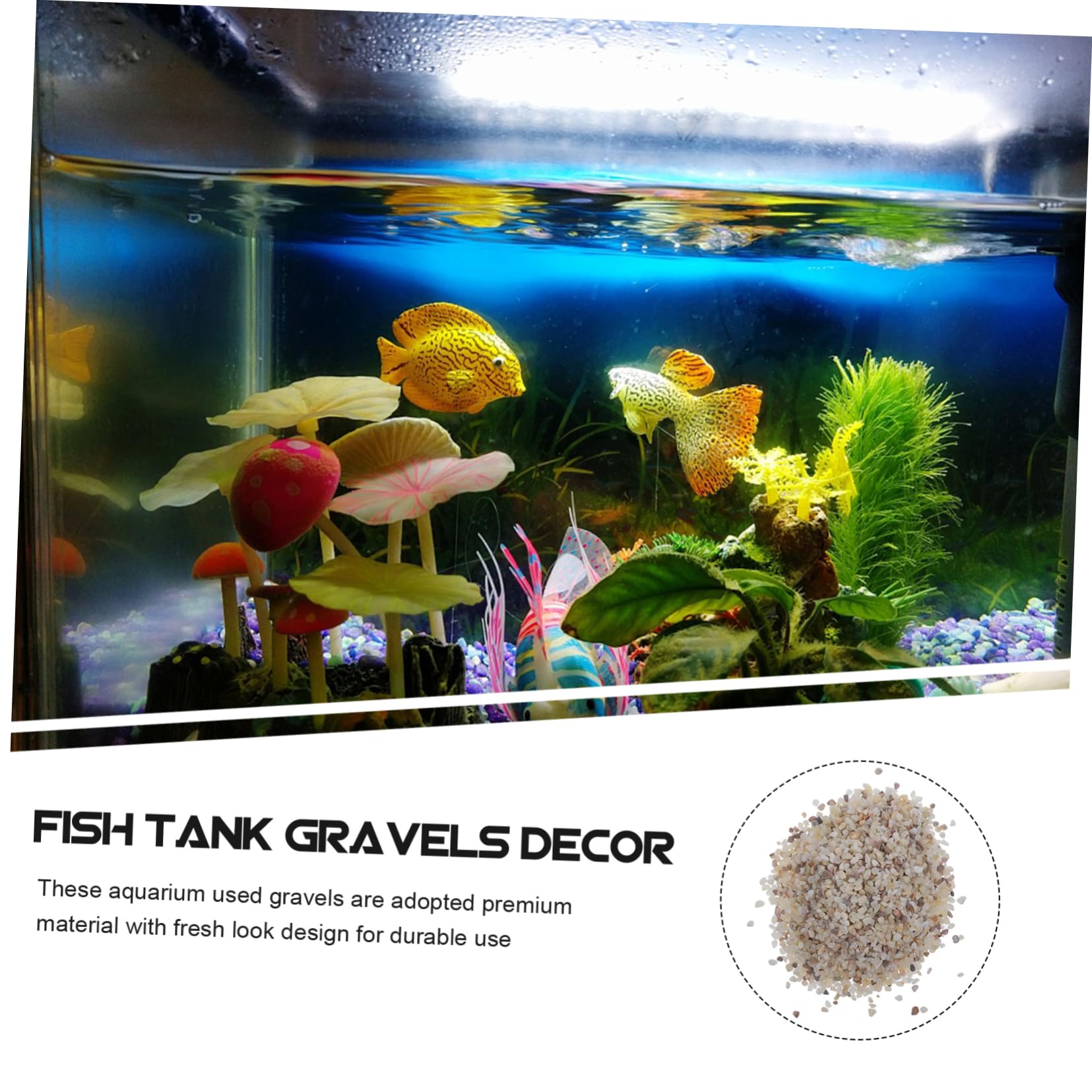 Cabilock 1 Juego Grava De Acuario Mini Grava para Paisajismo Coral Triturado para Acuario De Agua Dulce Piedra Decorativa Jardín Pecera Guisante Arena Perlada Plantas Acuáticas