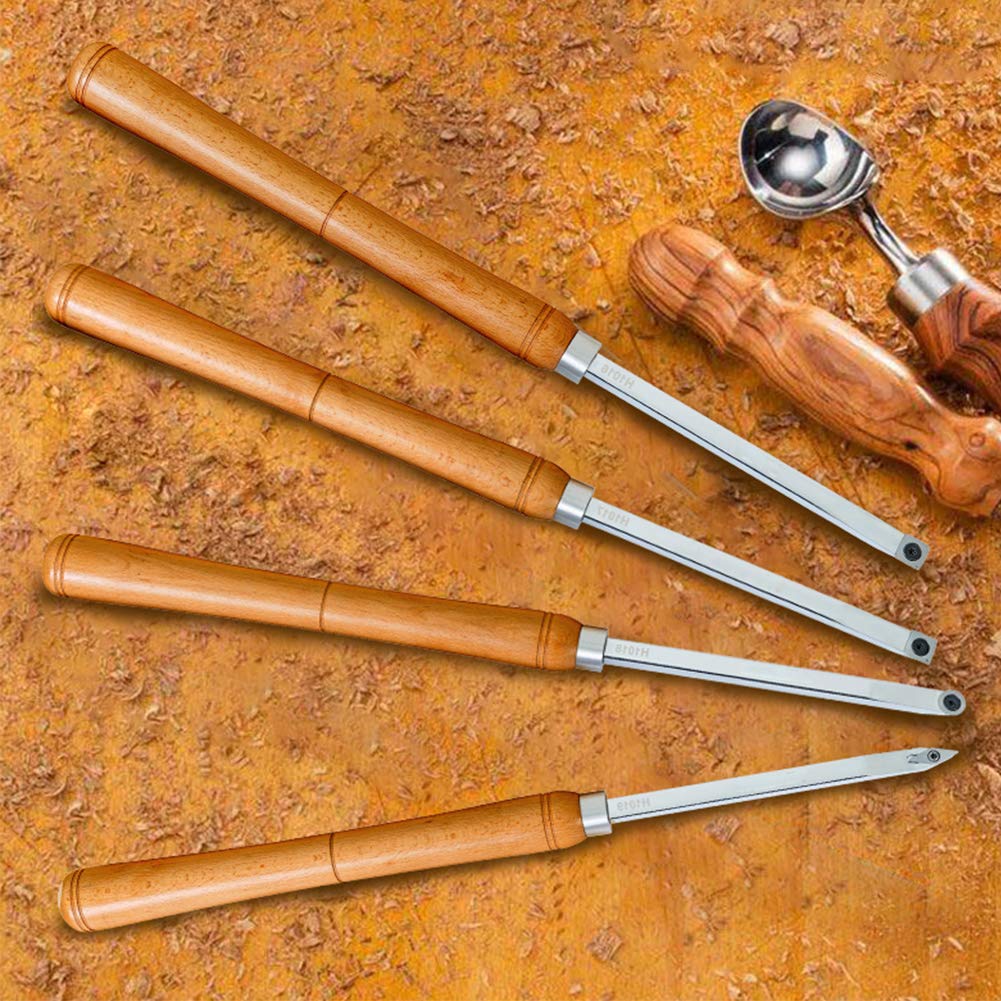 SIIIXS Kit D'outils De Tournage De Tour En Bois En Carbure De Taille Complète Avec Boîte En Bois, Outils De Tour En Carbure De 6 Pièces De 46 Cm Avec Boîte En