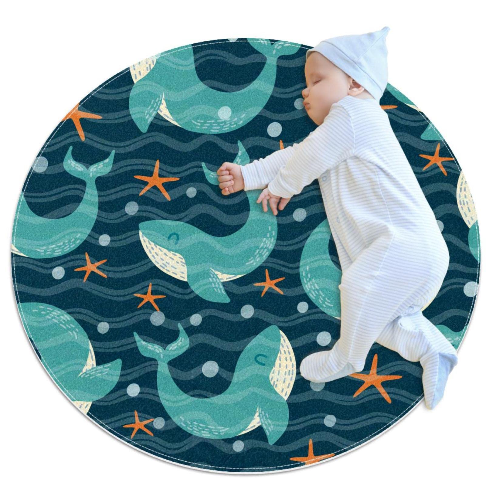 Tapis de bain océan rond antidérapant contre les sols glissants