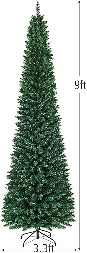 Miniatura 155 de Goplus - Árbol de Navidad artificial cónico de 6 pies, 340 puntas de rama, agujas de cloruro de polivinilo premium, delgado con soporte de metal