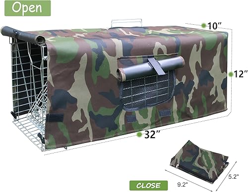 Miniatura 2 de Funda para jaula de trampa de animales, solo cubierta, cubierta de jaula de trampa con ventana transpirable, cubierta de trampa para gatos salvajes