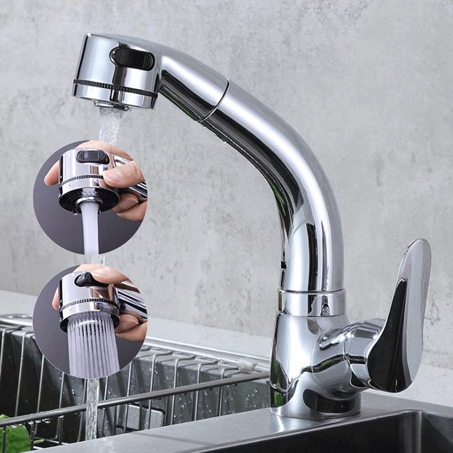 Sink Faucet Sprayer Attachment,Salon Shampoo Bowl Spray Head Side Control Button Pedicure Chair Sprayer Shower Head Adjustable Hair Washing Handheld Shower Head Salon & Spa Chairs Sprayer Head
