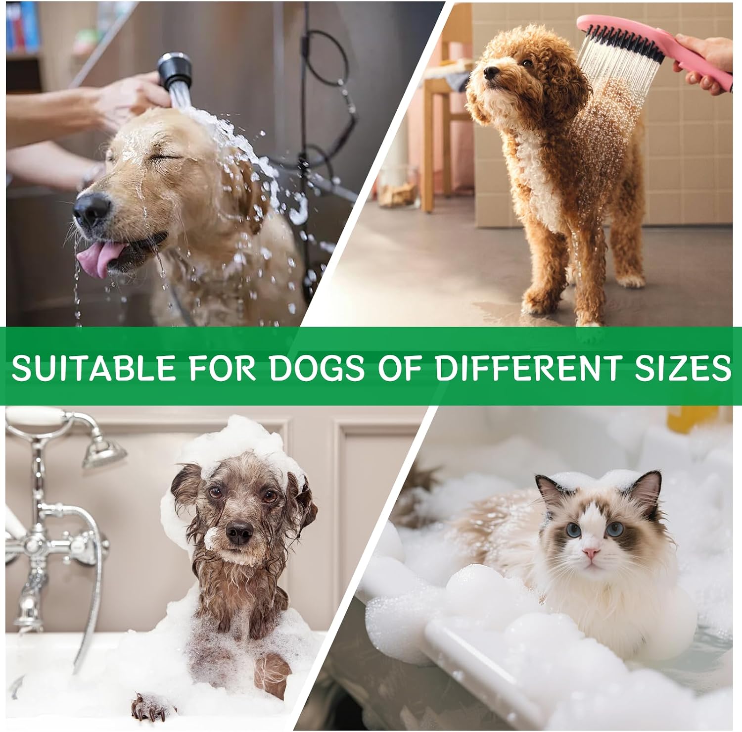 Dog Washing Station 46" Dog Grooming Tub with Left Door & Faucet, Stainless Steel Dog Bathtub for Large, Medium, Small Pets, Home Dog Bathing Station (Left Door)
