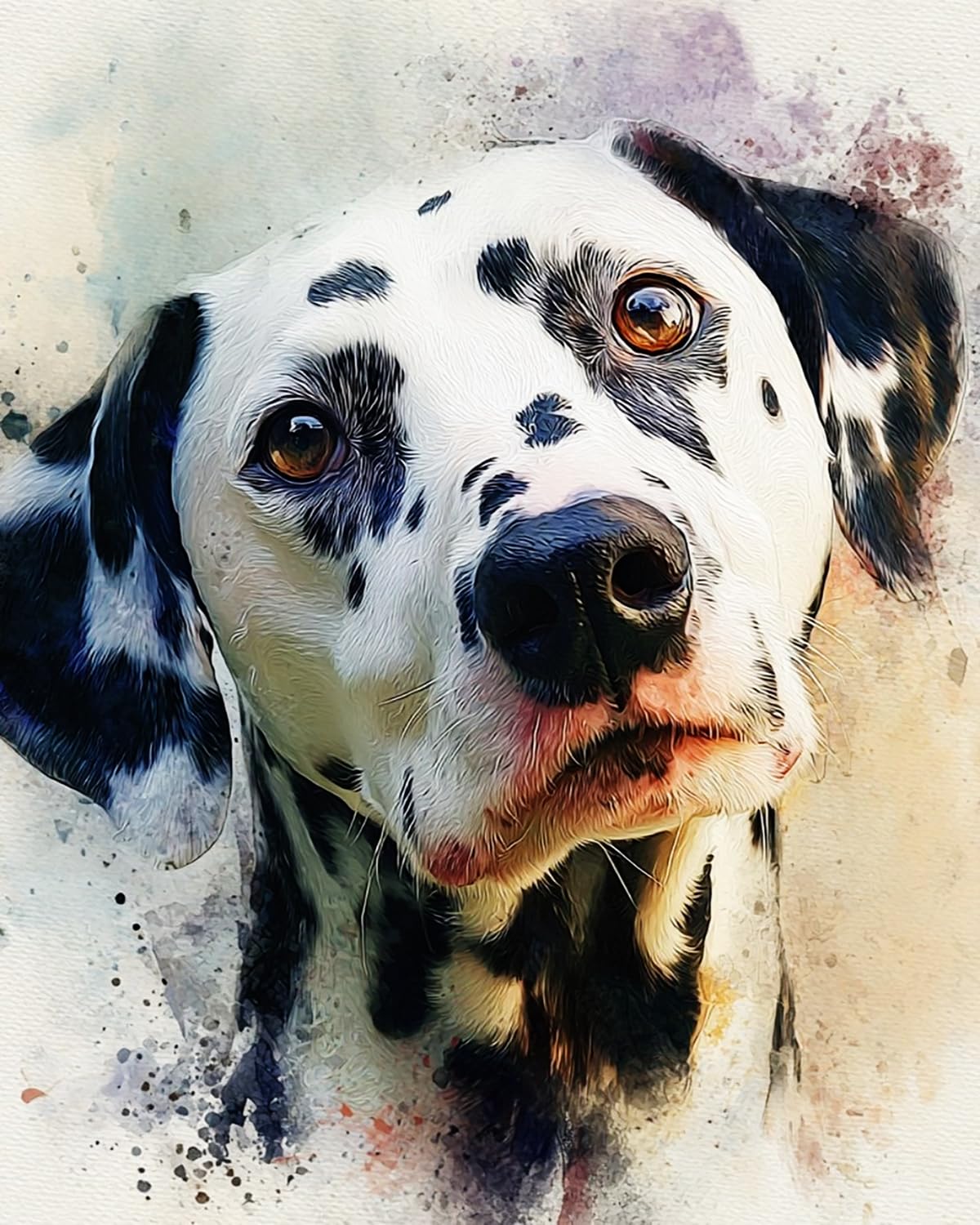 Liubaishi Black And White Paint By Numbers For Adults, Dalmatian Puppy, 40X50 Cm Acrylic Canvas Kit With Brushes And Paints