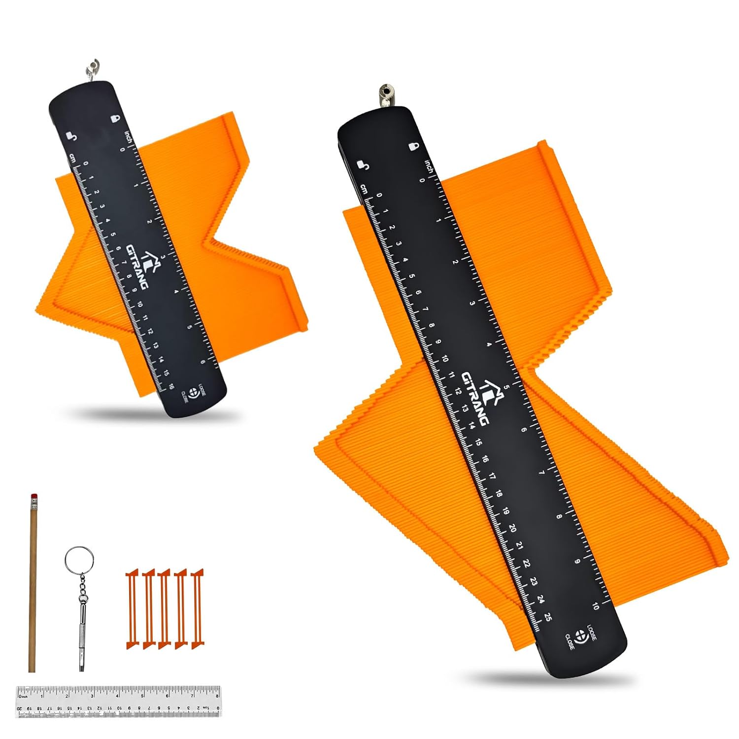Contour Gauge 2-Pack with Lock, 10-Inch & 6-Inch Profile Tool Set for Woodworking & Tiling, Dual-Scale Measurement, Ideal Gift for DIY Enthusiasts, Carpenters, Home Improvement Projects