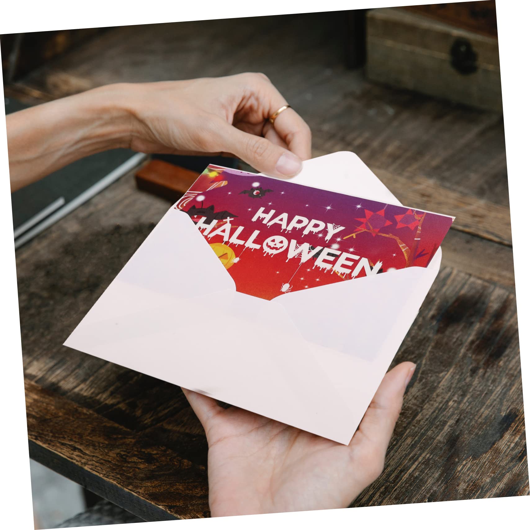 PRETYZOOM 48 Sätze Halloween-Karte Halloween-Partybevorzugung Nachrichtenkarten einladungskarten Grußkarten das Papierkarten Cartoon-Design-Grußkarten
