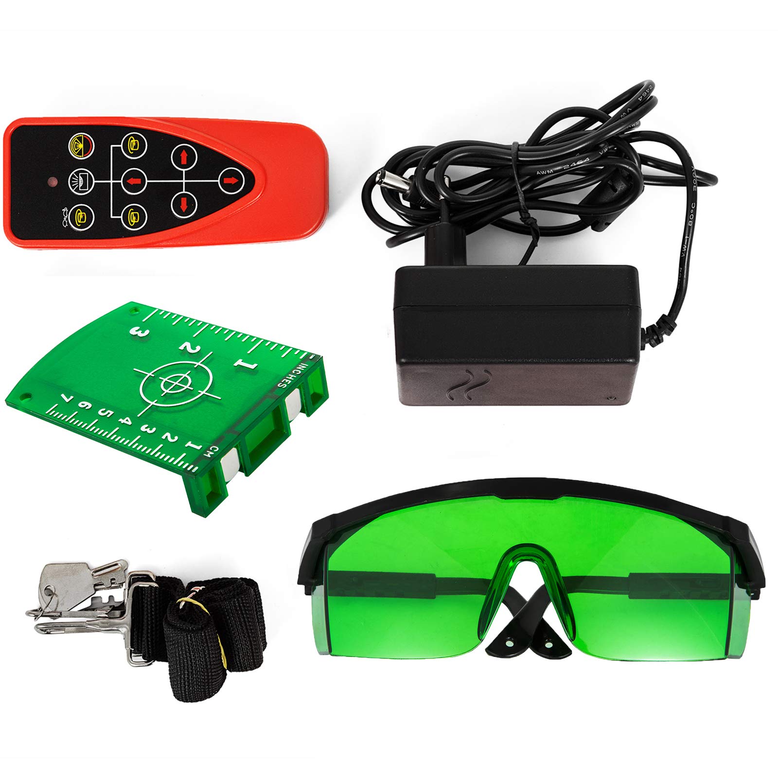 VEVOR Kit Livella Laser Rotante Autolivellante Laser Verde a 360°, Livellatore Rotante con Ricevitore Automatico 500M/1640 FT, Misuratore a Infrarossi Velocità di Rotazione 0/60/120/300/600 giri/min