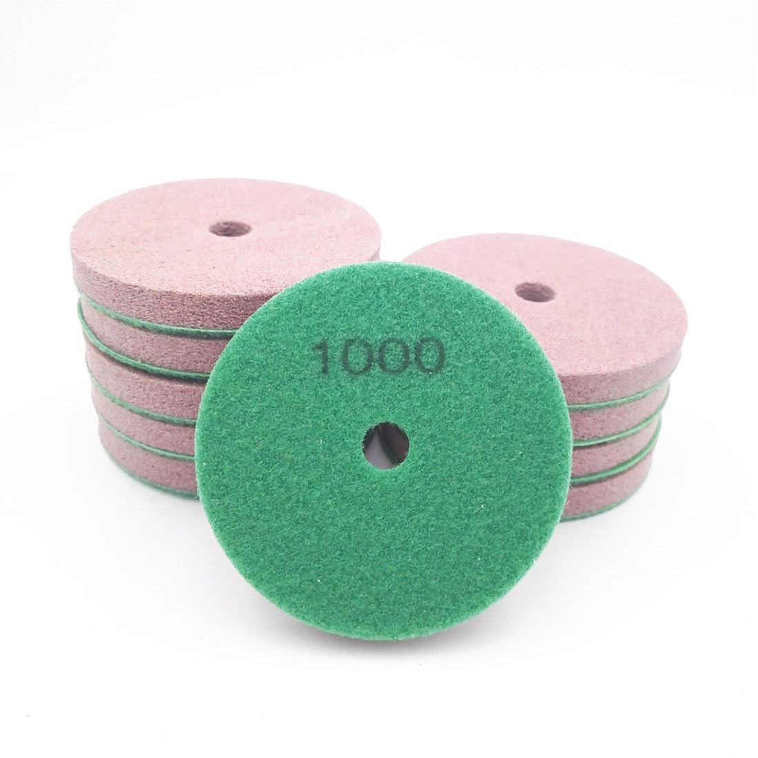 SHDIATOOL 10pcs/pk 4inch Sponge Polishing Pads Stone Sanding disc for Soft Stone Marble Artificial Stone Terrazzo(10pcs G1000)