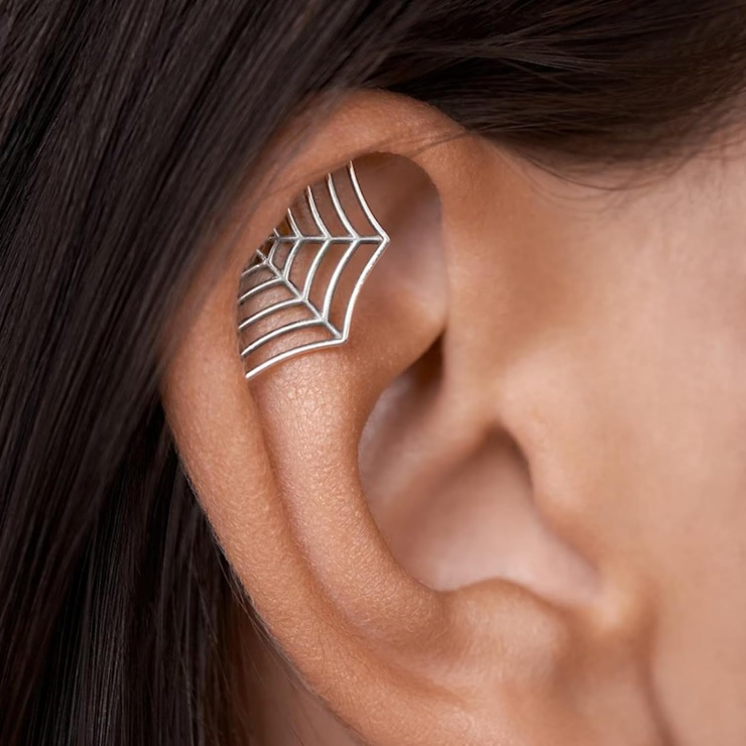 Retro Spider Web Earrings for Women Halloween Spider Web Stud Earrings Punk Halloween Ear Jewelry - Image 2