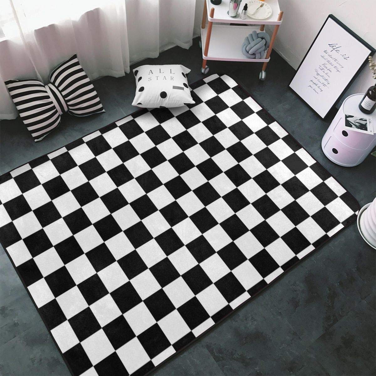 Tapis de sol doux abstrait pour chambre et salon moderne 140 x 200 cm