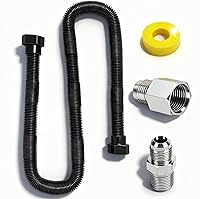 Vista 9 de MCAMPAS Línea flexible de gas de acero inoxidable de 72 pulgadas para secadora, calentadores de garaje, estufas de gas, calentador de agua; línea