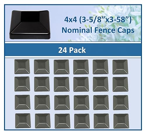 Miniatura 2 de Paquete de 24 tapas para postes de valla, protegen los postes de madera para exteriores en perfil bajo, fabricados en Estados Unidos (4 x 4