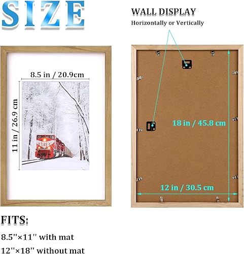 Vista 167 de Egofine Portarretratos de 9 x 12 pulgadas hecho de madera maciza con plexiglás, fotos de 5 x 7/6 x 8 con paspartú o de 9 x 12 pulgadas sin paspartú