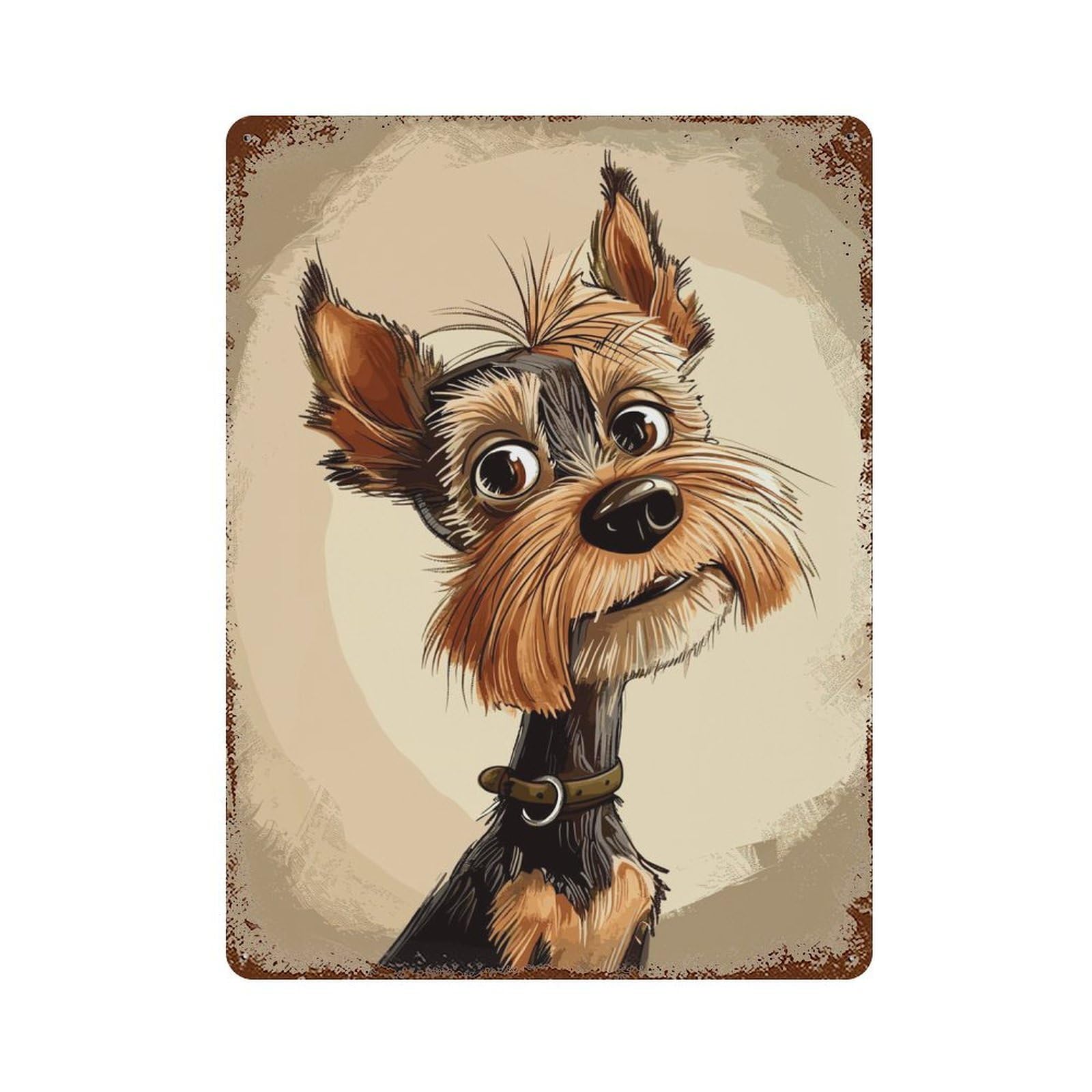 Yorkshire Terrier Vintage Metal Tin Sign 15.7"x11.8", Ideal for Cafe, Home Bar And Lounge Decor