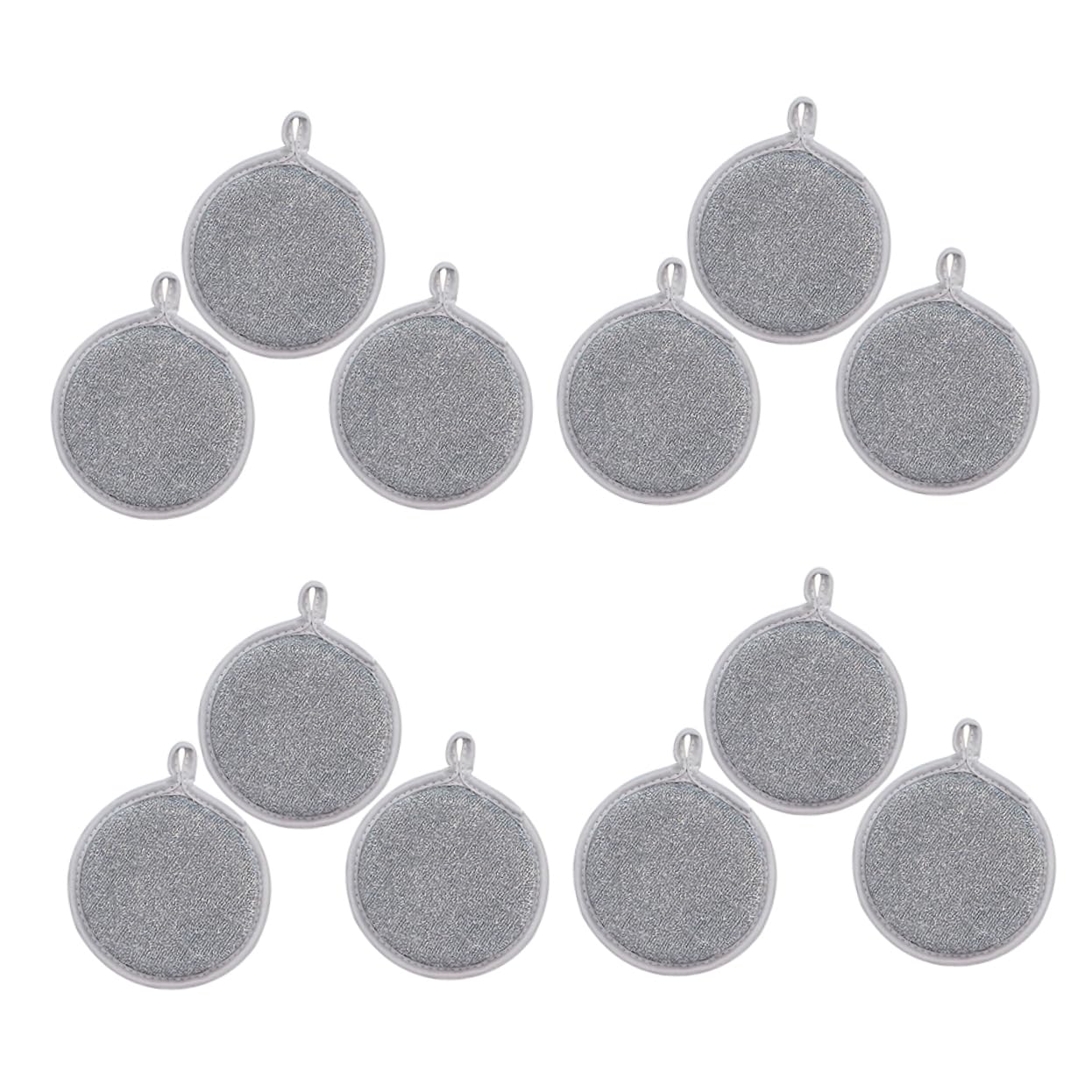 CIYODO 12 Pack Double-Sided Kitchen Sponges Dishwashing Scouring Pads for Non-Scratch Cleaning Reusable Dish Sponges for Kitchen Scrubbers for Pots and Pans