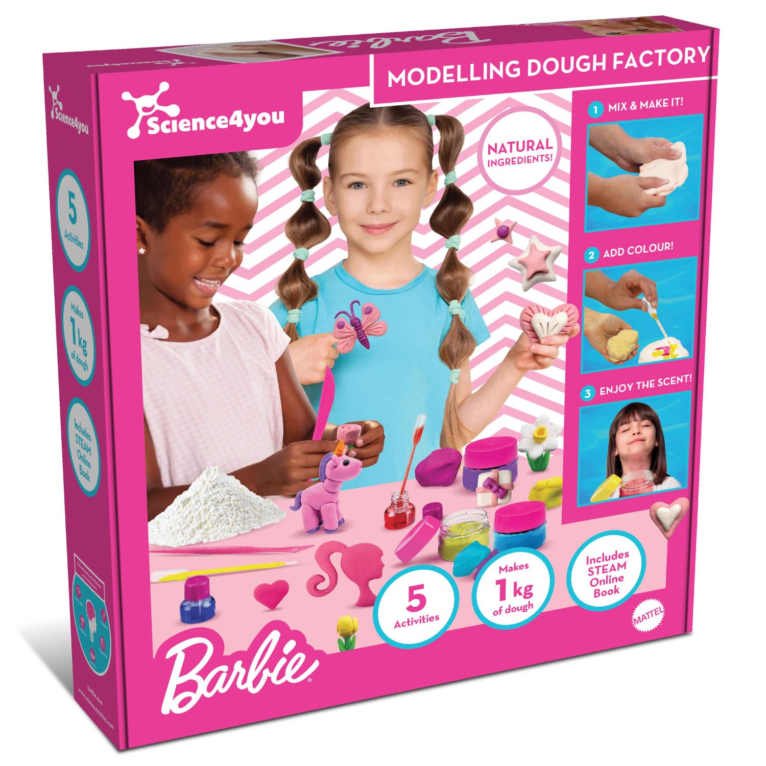 Science4you 1KG Barbie Play Dough for Kids – Make Your Own Scented Plasticine, Modelling Dough Barbie Craft, Stuff Girls Gift, Educational Toy Gift for Boys & Girls Age 4 5 6 7 8+