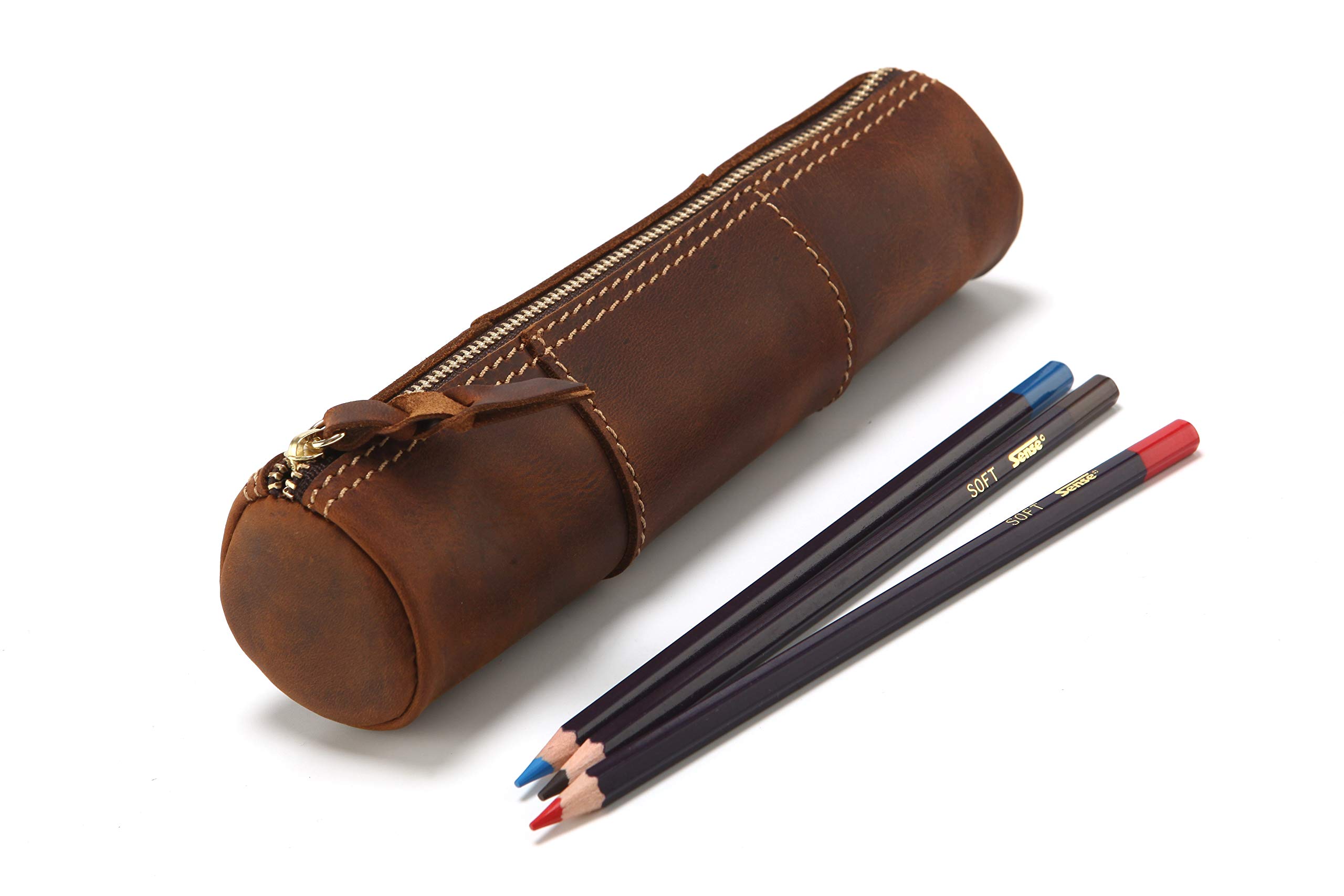 Amazon | Collasaro ペンケース 革 筆箱 大容量 レザー おしゃれ