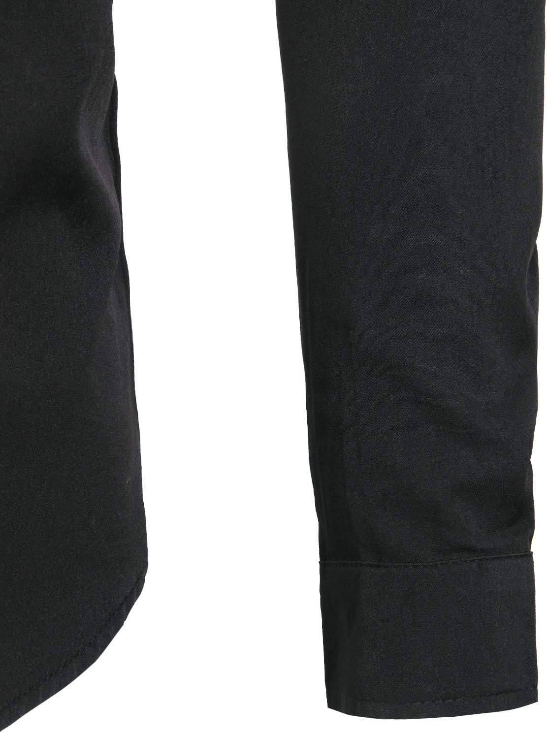 ZEROYAA Mens Slim Fit Long Sleeve Tuxedo Dress Shirts/Prom Performing Shirts - Image 5