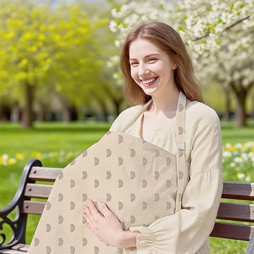 Miniatura 2 de Funda de lactancia de muselina para madres lactantes, 100% algodón, ligero y transpirable, chal de privacidad con aro rígido ajustable, delantal