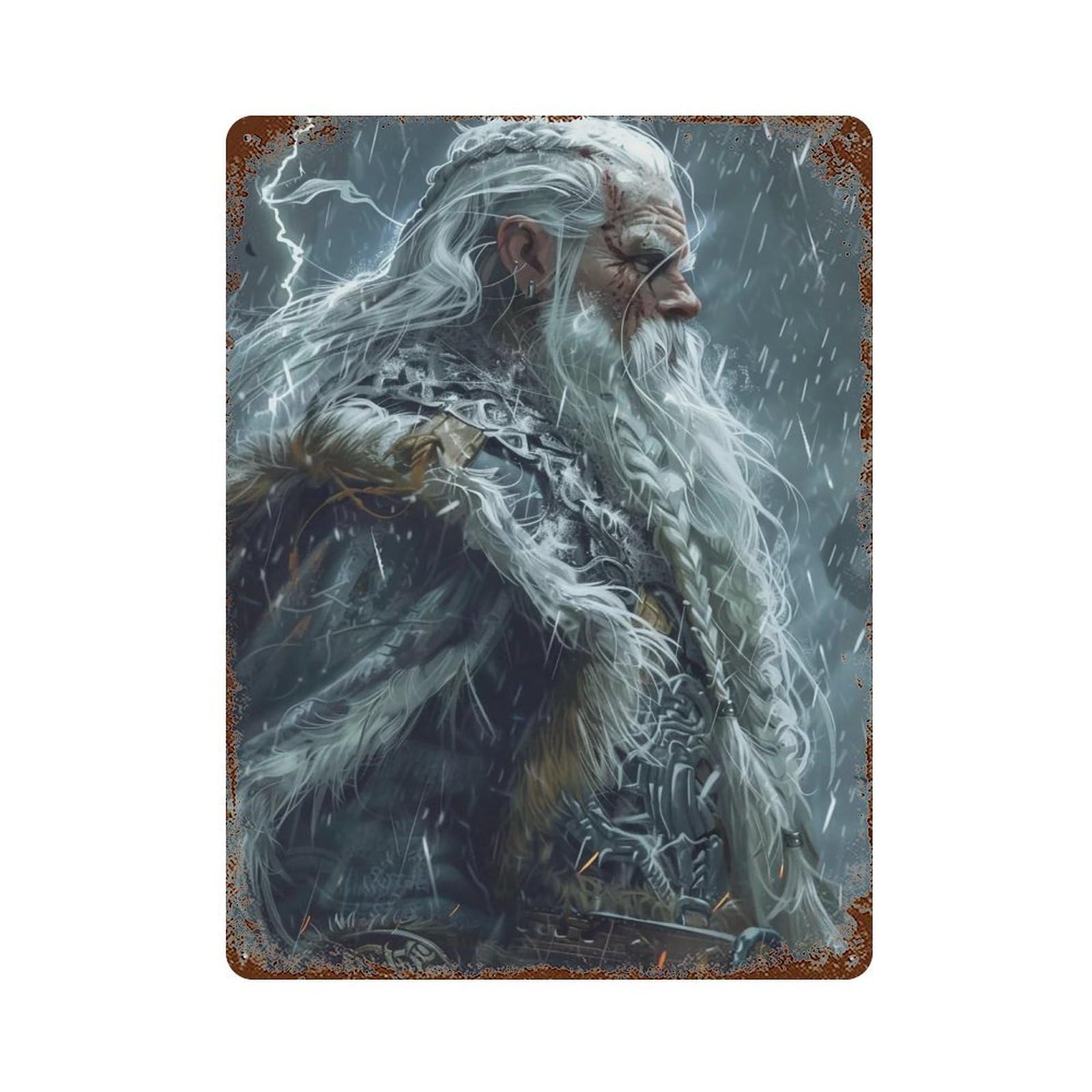 HDURYEYRYY Storm Elder Viking 01 Wall Retro Iron Vintage Art Metal Tin Sign Poster Modern Home Cofffee Club Art Bar Shop Decor 40x30cm
