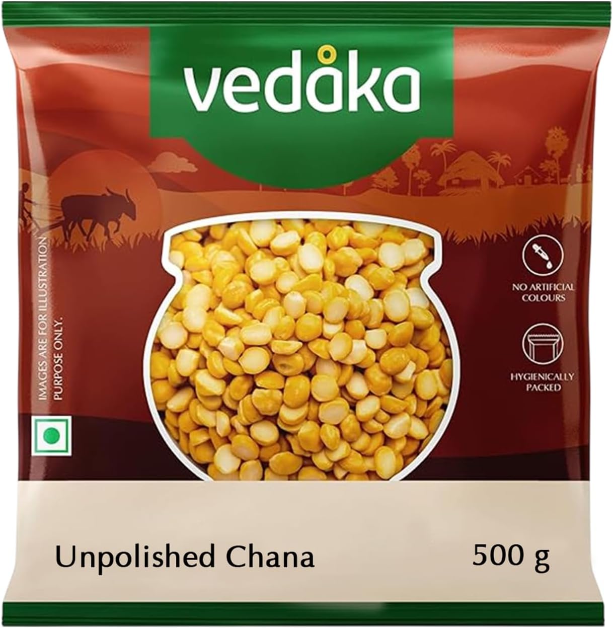 Amazon Brand - Vedaka Popular Chana Dal, 500g