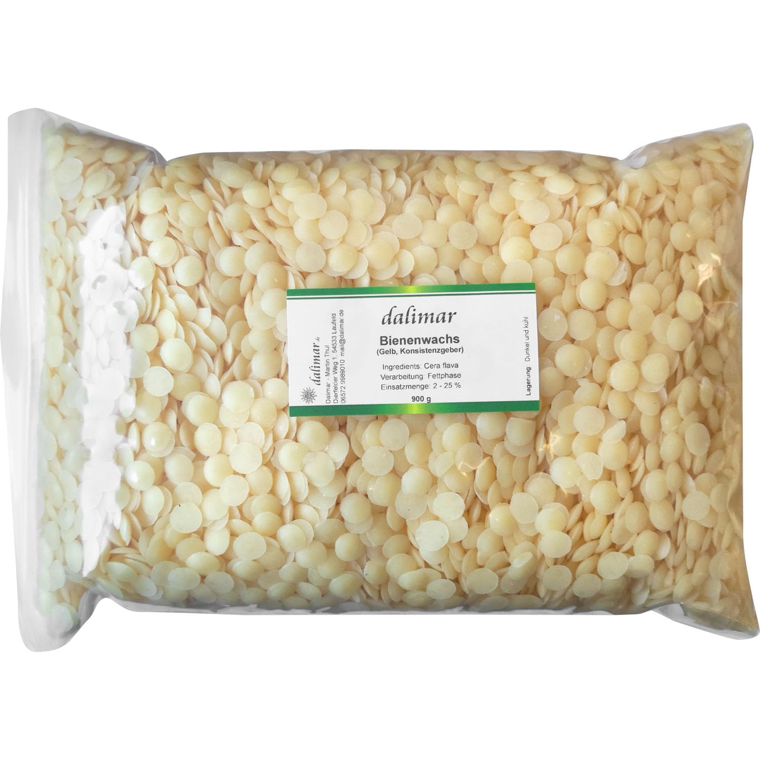 Bienenwachspastillen Konsistenzgeber Gelb für Kosmetik und Cremes 900 g