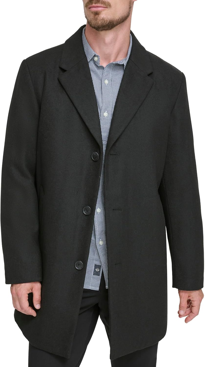 DOCKERS mens Henry Wool Blend Top Coat (Regular and Big & Tall Sizes) - Image 6