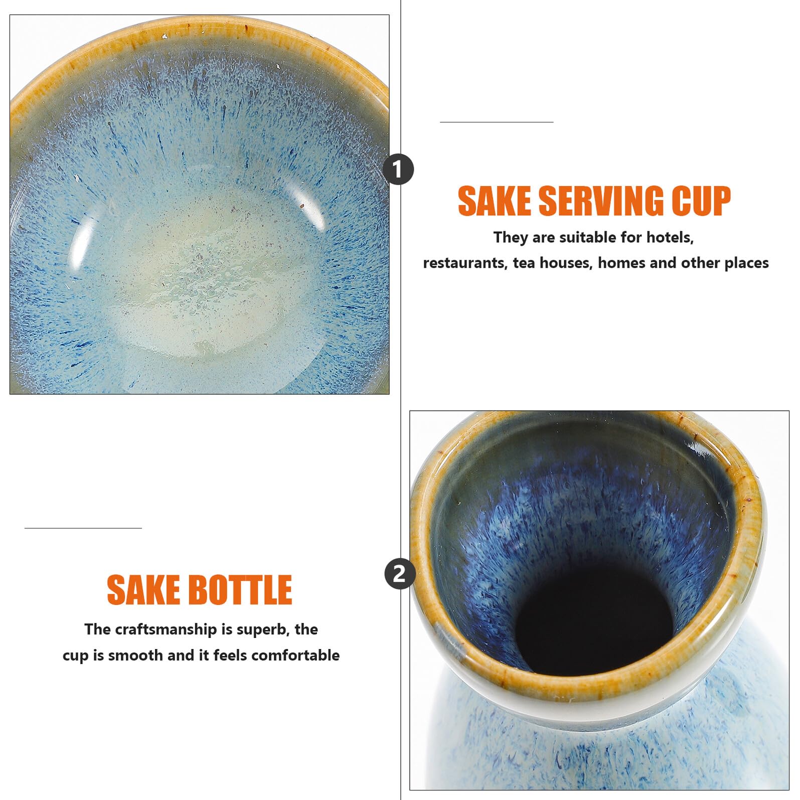 SEWACC Japanisches Sake Satz aus Keramik für Spirituosen und Wasser