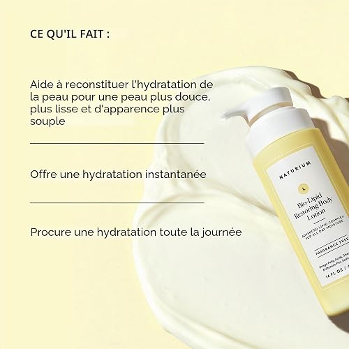 Naturium Bio-Lipid Restoring Lotion pour le corps hydratante au beurre de karité, sans parfum, 14 oz - 3