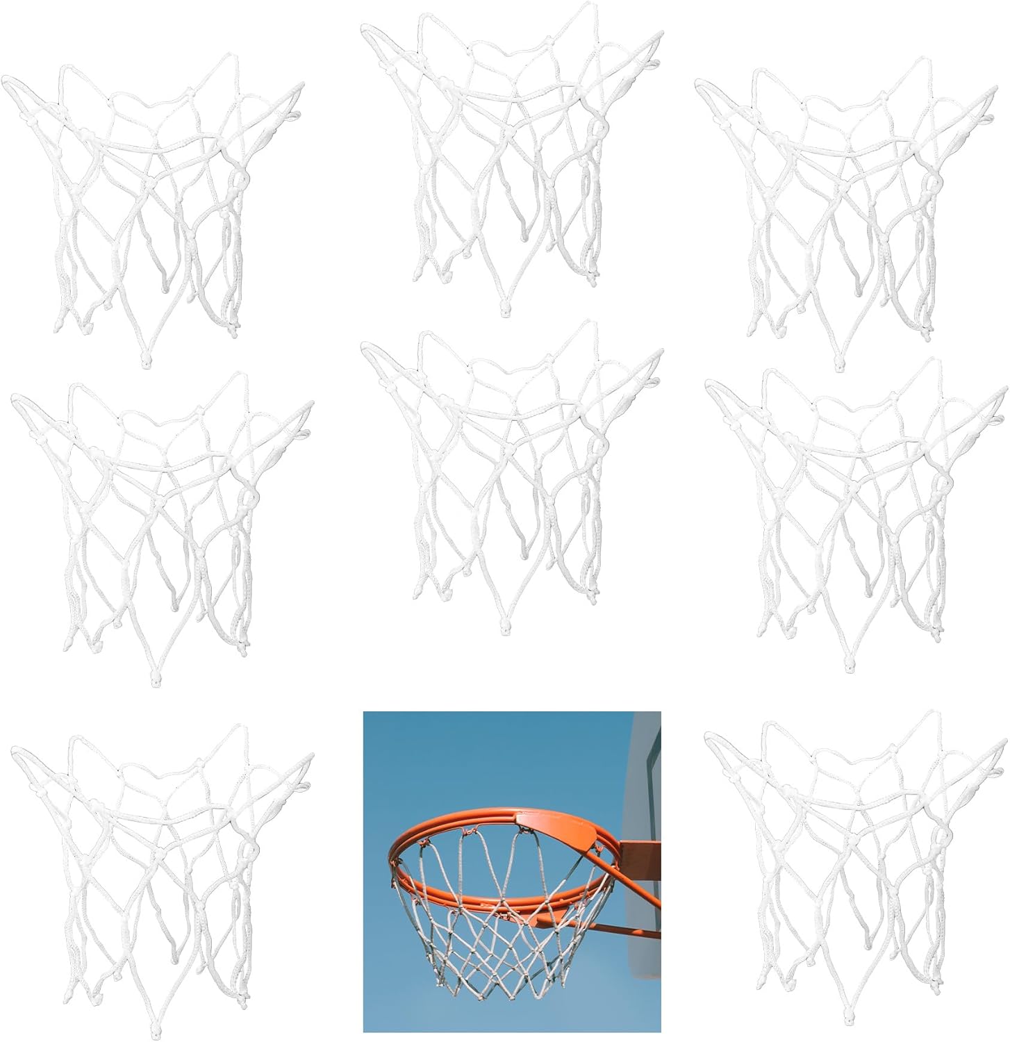 Framendino, 8 Pack Mini Basketball Net Replacement 8 Loop